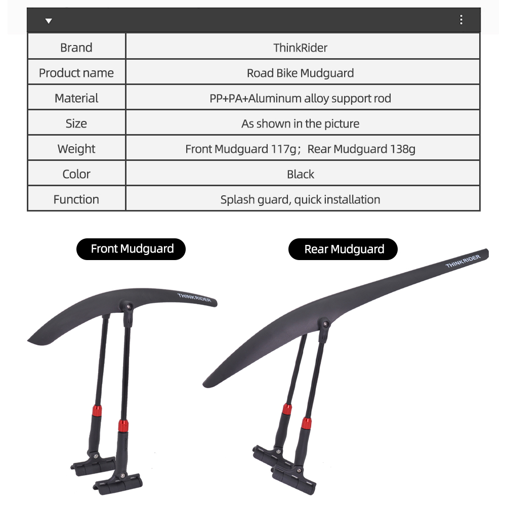 ThinkRider parafango per cicli - Bike Fender Set recensione e prezzo